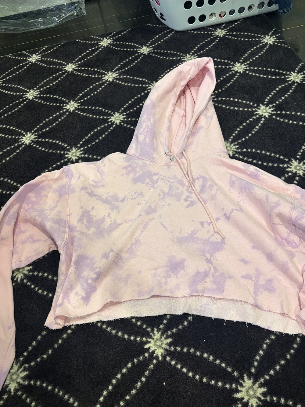 Jerzees Pink and Lavender Tie-Dye Hoodie